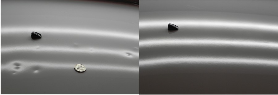 Paintless dent repair before and after — north metro hail